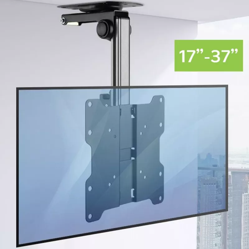 Techly Składany chowany uchwyt sufitowy do telewizora LED/LCD 17 cali–37 cali Czarny