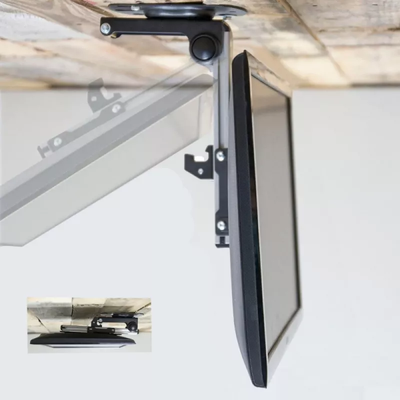 Techly Składany chowany uchwyt sufitowy do telewizora LED/LCD 17 cali–37 cali Czarny