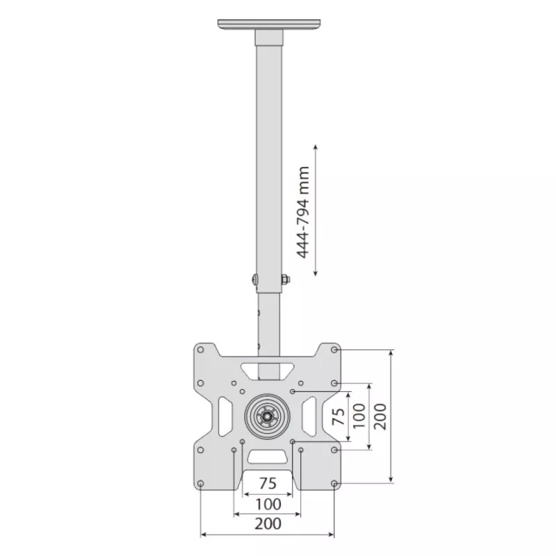 Uchwyt TV Techly ICACPLB906 94 cm (37 cali) Czarny