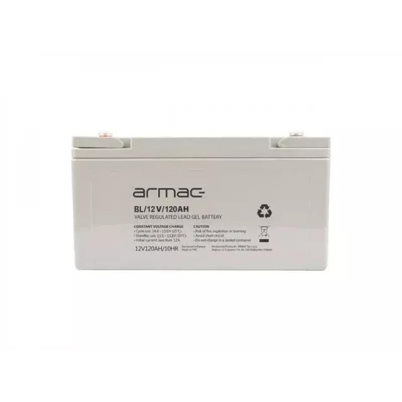 Szczelny akumulator żelowy VRLA ARMAC BL/12V/120AH — 12 V 120 Ah, long-life