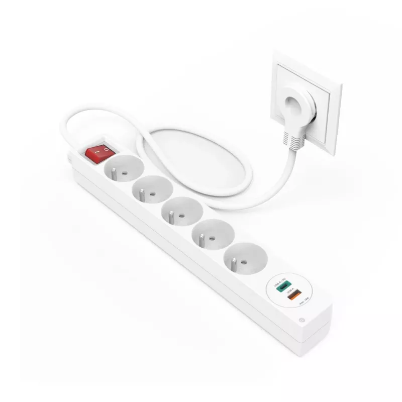 Hama 44133758 listwa zasilająca 1,4 m 5 gniazd AC Wewnętrzna Biała