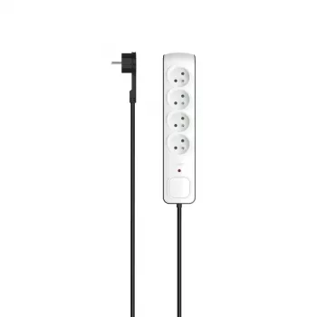 Hama P2223761 przedłużacz sieciowy 1,5 m 4 gniazd(a) AC Wewnętrzny Czarny, Biały