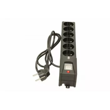 Ochronnik przepięciowy lestar LX 610 G-A — 6 gniazd AC, IEC 320, kabel 1.5 m, 155 J, 230 V, czarny