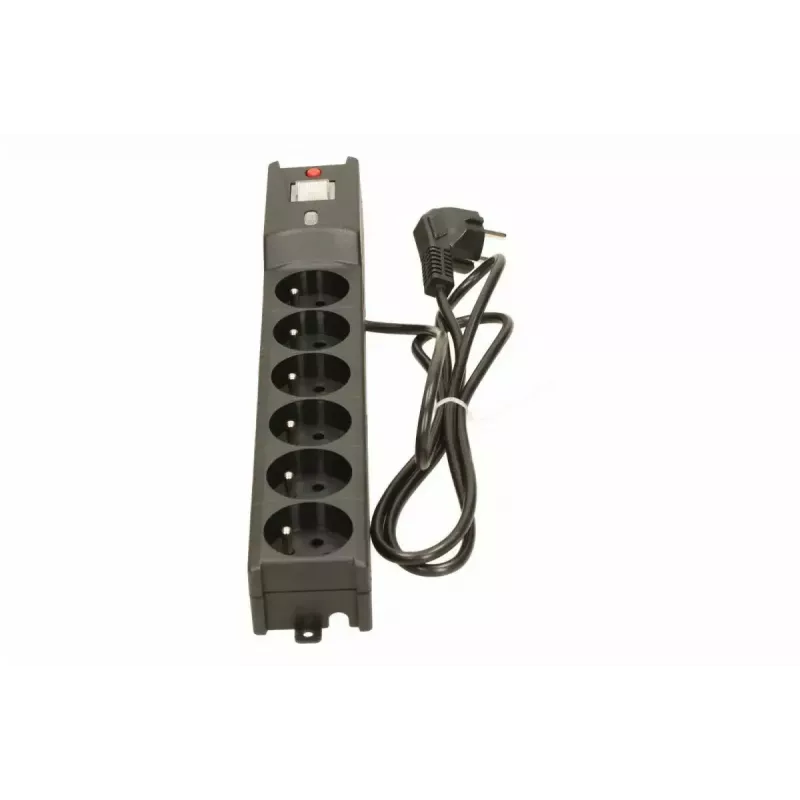Ochronnik przepięciowy lestar LX 610 G-A — 6 gniazd AC, IEC 320, kabel 1.5 m, 155 J, 230 V, czarny