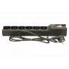 Ochronnik przepięciowy lestar LX 610 G-A — 6 gniazd AC, IEC 320, kabel 1.5 m, 155 J, 230 V, czarny