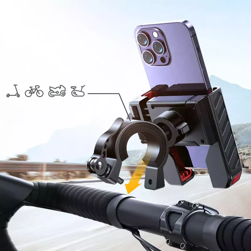Uchwyt na telefon na motocykl Joyroom JR-ZS266 regulowany bezpieczny zacisk do kierownicy