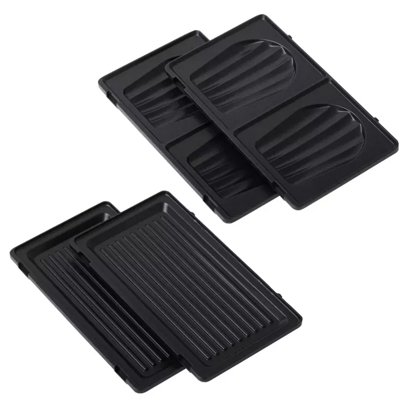 Opiekacz do kanapek 2-w-1 Adler AD 3070b — 850 W, 2 płyty, czarny