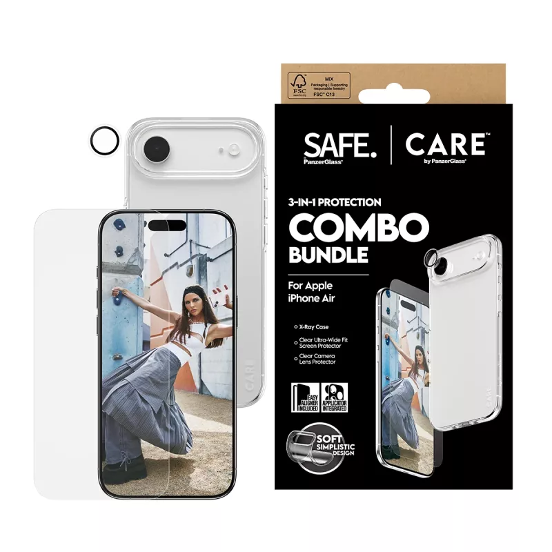 Zestaw folii ochronnej na ekran, aparat i tył PanzerGlass do iPhone 17 Air CR78718