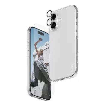 PanzerGlass 3-w-1 zestaw combo dla iPhone 17 — ochrona ekranu, ochrona obiektywu aparatu i etui