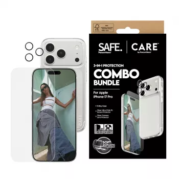 PanzerGlass 3-in-1 Combo Bundle dla iPhone 17 Pro CR40572 — ochrona ekranu, osłona aparatu i etui