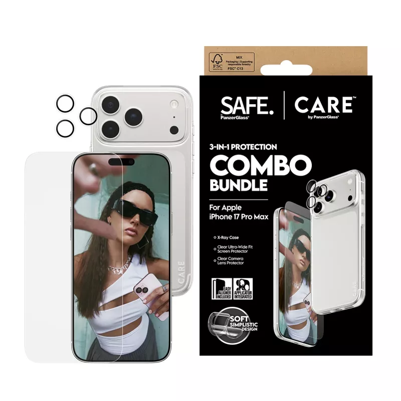 Zestaw ochronny na ekran, etui i obiektyw aparatu PanzerGlass do iPhone 17 Pro Max CR60725