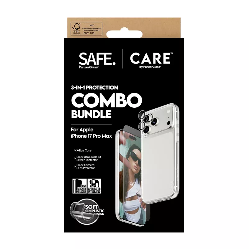 Zestaw ochronny na ekran, etui i obiektyw aparatu PanzerGlass do iPhone 17 Pro Max CR60725