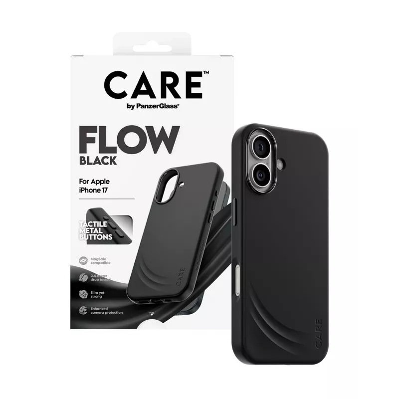 Etui ochronne PanzerGlass CARE Feature FLOW Case czarne z MagSafe do iPhone 17