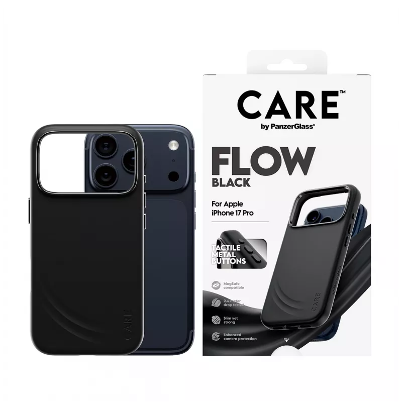 Etui ochronne PanzerGlass CARE by Feature FLOW Case czarne z MagSafe dla iPhone 17 Pro