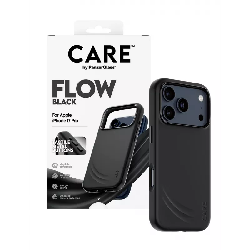Etui ochronne PanzerGlass CARE by Feature FLOW Case czarne z MagSafe dla iPhone 17 Pro