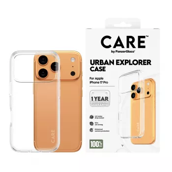 Etui ochronne PanzerGlass CARE by Flagship etui Transparent Urban Explorer z przezroczystą ramką do iPhone 17 Pro