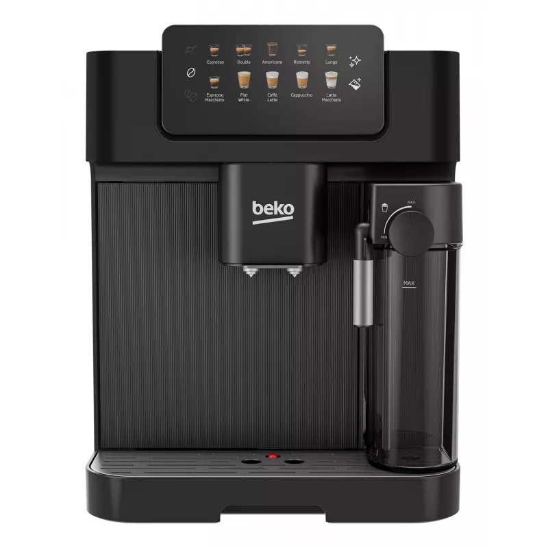 Ekspres do kawy Beko CEG7304B CaffeExperto z dyszą parową, ekspres do kawy, 2 L, ziarna kawy, wbudowany młynek, 1350 W, czarny, srebrny