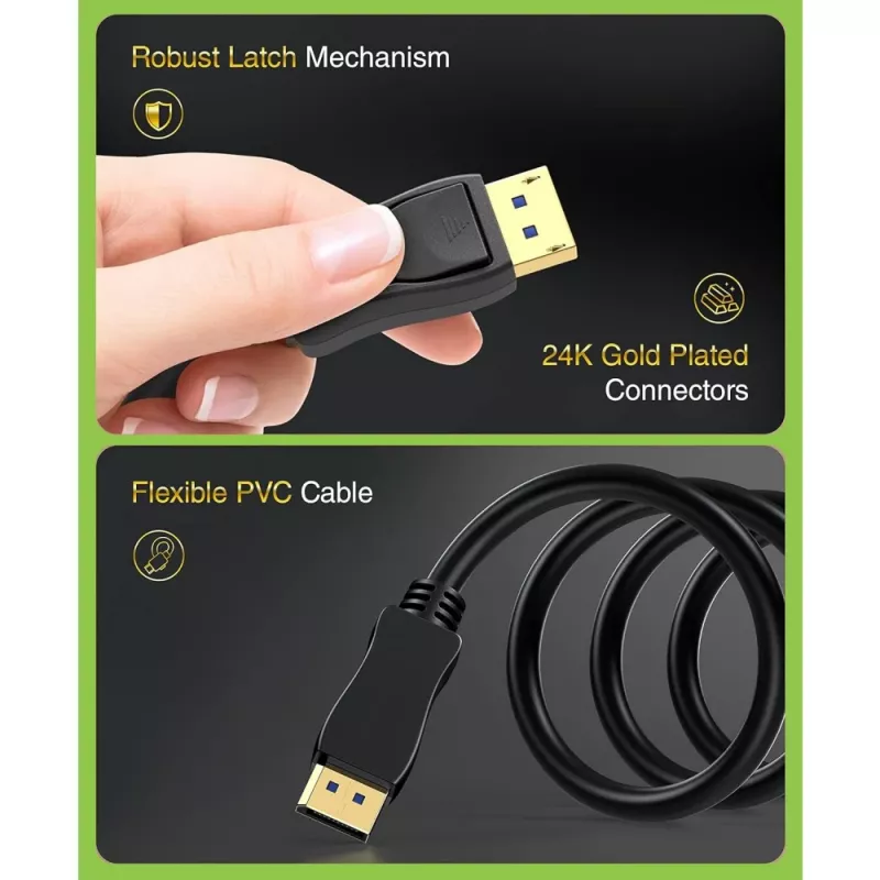 Kabel DisplayPort Techly ICOC-DSP-A21-020 2 m czarny