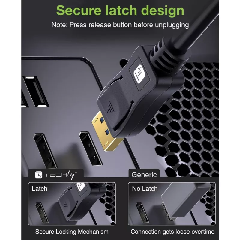 Kabel DisplayPort Techly ICOC-DSP-A21-020 2 m czarny