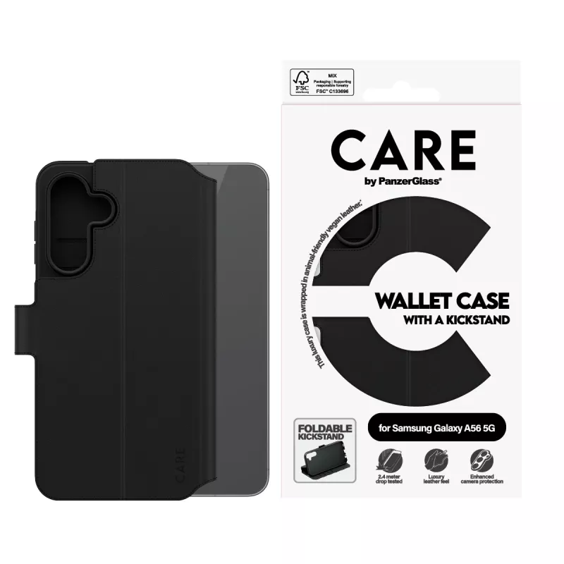 Etui-portfel PanzerGlass Samsung Galaxy A56 5G Czarny z podstawką