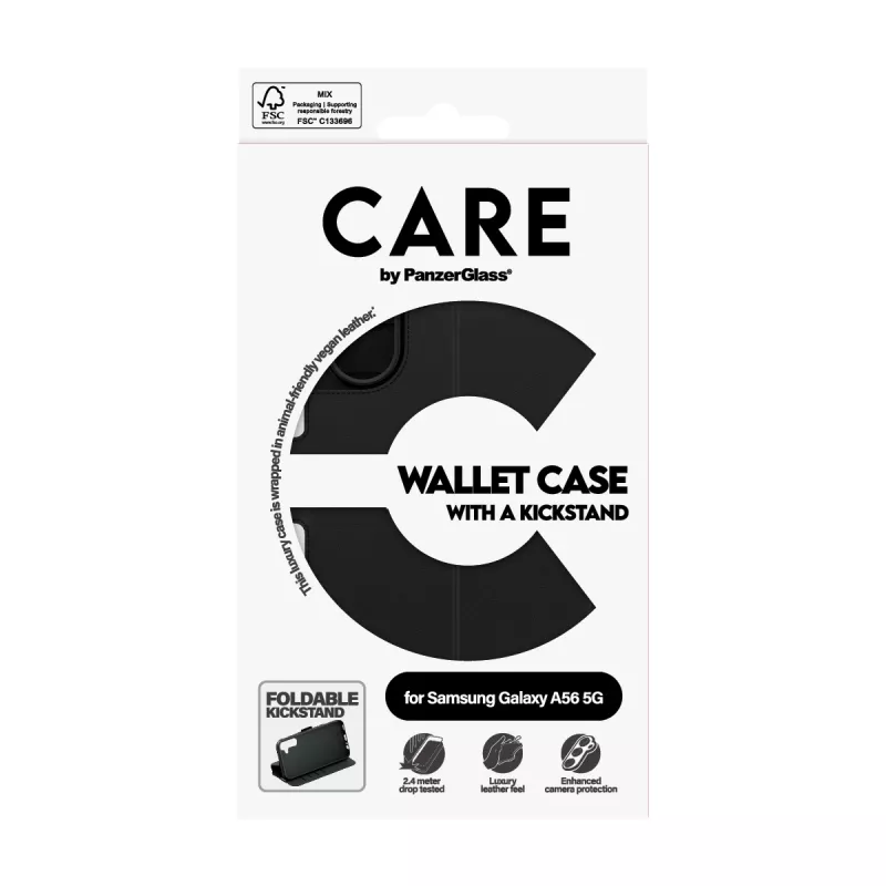 Etui-portfel PanzerGlass Samsung Galaxy A56 5G Czarny z podstawką