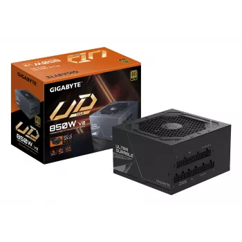 GIGABYTE UD850GM PG5 V2 Zasilacz – PCIe Gen 5.1, 80 PLUS Gold, w pełni modułowa konstrukcja, wentylator 120 mm, kompatybilny z ATX 3.1, wtyczka EU