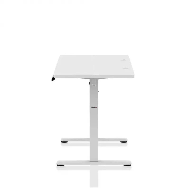 Biurko gamingowe huzaro Hero 8.1 — białe biurko elektryczne z regulacją wysokości 120×60 cm, 720–1180 mm, udźwig 50 kg, zarządzanie kablami