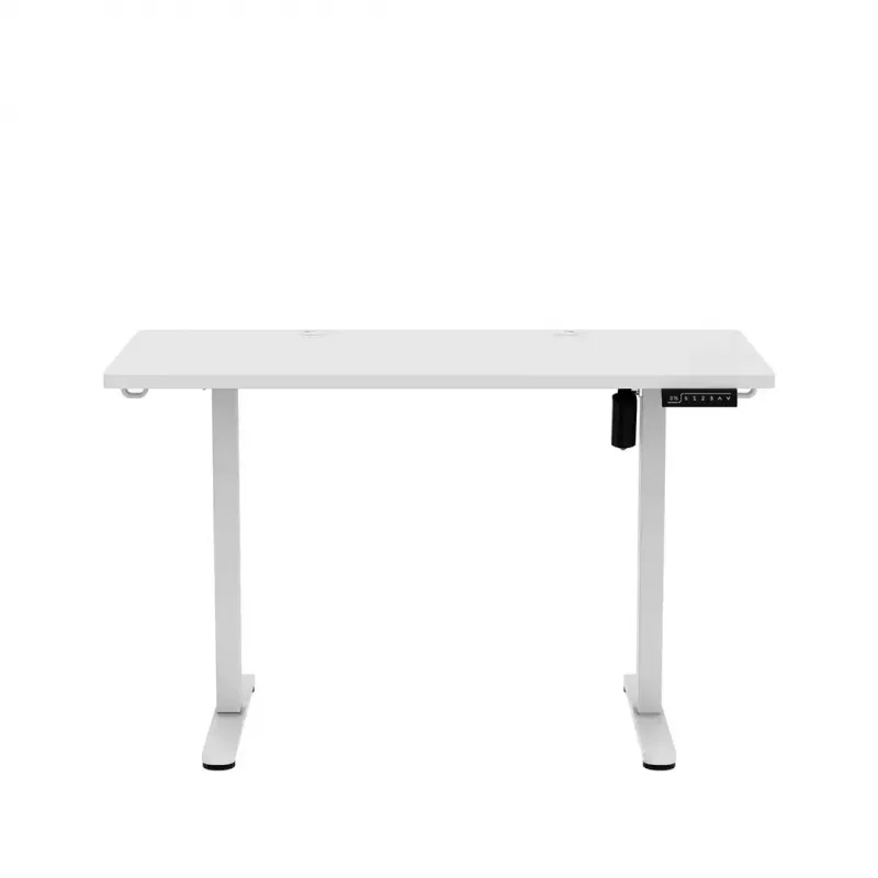Biurko gamingowe huzaro Hero 8.1 — białe biurko elektryczne z regulacją wysokości 120×60 cm, 720–1180 mm, udźwig 50 kg, zarządzanie kablami