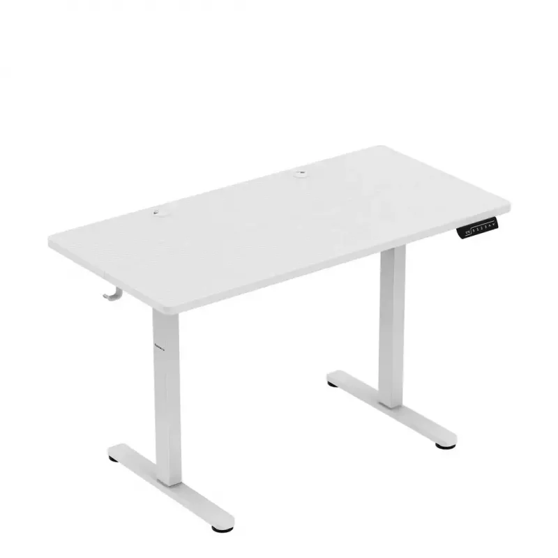 Biurko gamingowe huzaro Hero 8.1 — białe biurko elektryczne z regulacją wysokości 120×60 cm, 720–1180 mm, udźwig 50 kg, zarządzanie kablami