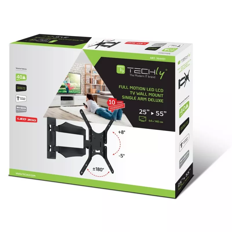 Techly ICA-PLB 271M uchwyt/stojak TV 132,1 cm (52 cale) Czarny