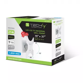 Techly Wspornik ścienny do LCD LED 19-37'' uchylny 1 przegub biały ICA-LCD 2900WH