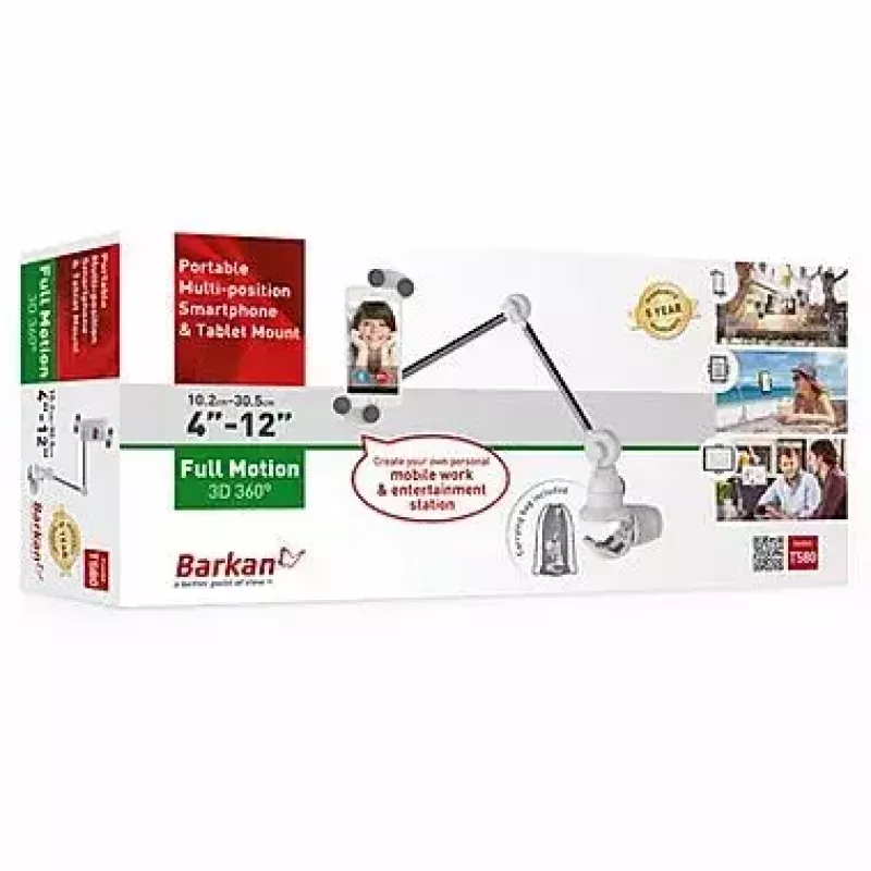 Uchwyt pasywny Barkan T580 do telefonów komórkowych, smartfonów i tabletów, biały