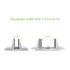Podstawka pod laptop TECHLY Vertical Aluminum Notebook Stand srebrny dla maks. 17 cali (96×150×48 mm, 580 g)