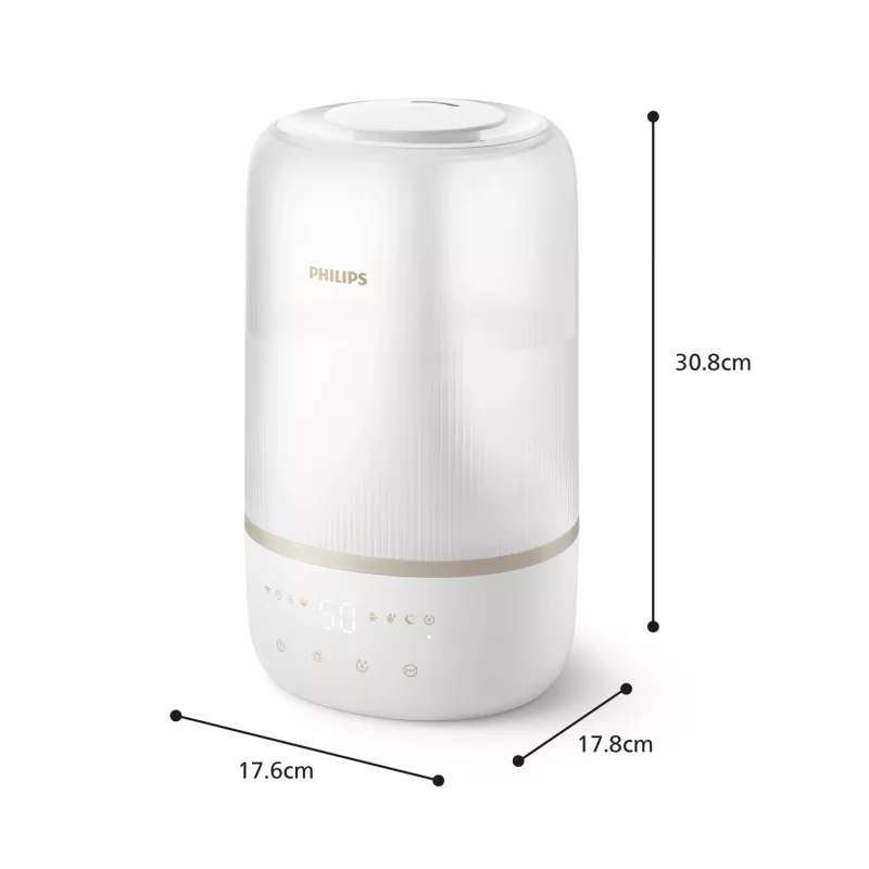 Philips 1000 series HU1510/04 humidifier Ultradźwiękowy 3 L Biały 19 W