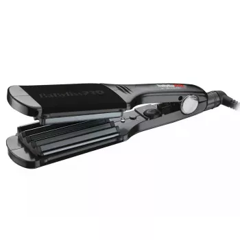 Lokówka karbująca BABYLISS BAB2512EPCE — przewodowe płytki ceramiczno-turmalinowe, 5 poziomów temperatury, maks. 200°C, obrotowy przewód 2,7 m, 0,89 kg, ciepły czarno-różowy