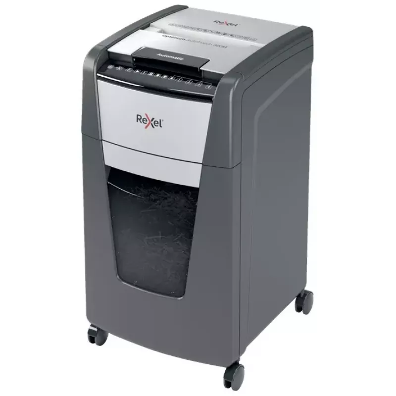 Niszczarka Rexel Optimum Auto+ 300M Mikrocięcie 55 dB 23 cm Czarny, Szary