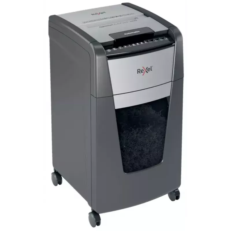 Niszczarka Rexel Optimum Auto+ 300M Mikrocięcie 55 dB 23 cm Czarny, Szary