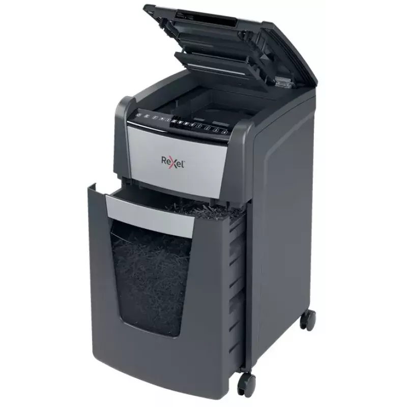 Niszczarka Rexel Optimum Auto+ 300M Mikrocięcie 55 dB 23 cm Czarny, Szary