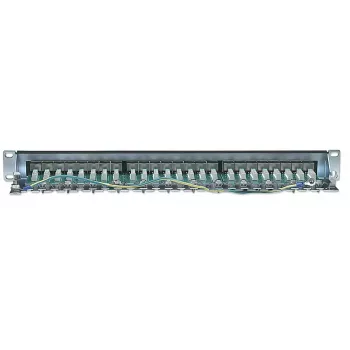 Intellinet Patch Panel, Cat6, FTP, 24-Port, 1U, Ekranowany, 90° Bloki LSA do wprowadzania od góry, Czarny