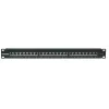 Intellinet Patch Panel, Cat6, FTP, 24-Port, 1U, Ekranowany, 90° Bloki LSA do wprowadzania od góry, Czarny