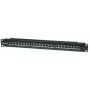 Intellinet Patch Panel, Cat6, FTP, 24-Port, 1U, Ekranowany, 90° Bloki LSA do wprowadzania od góry, Czarny