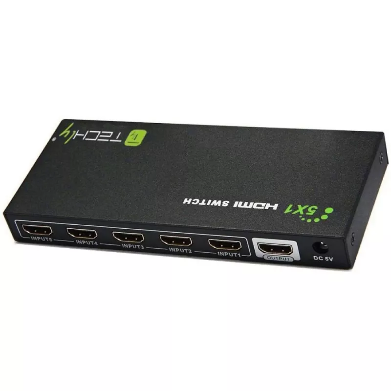 Techly 5 IN 1 OUT przełącznik HDMI z pilotem, 4Kx2K, 3D IDATA HDMI-4K51