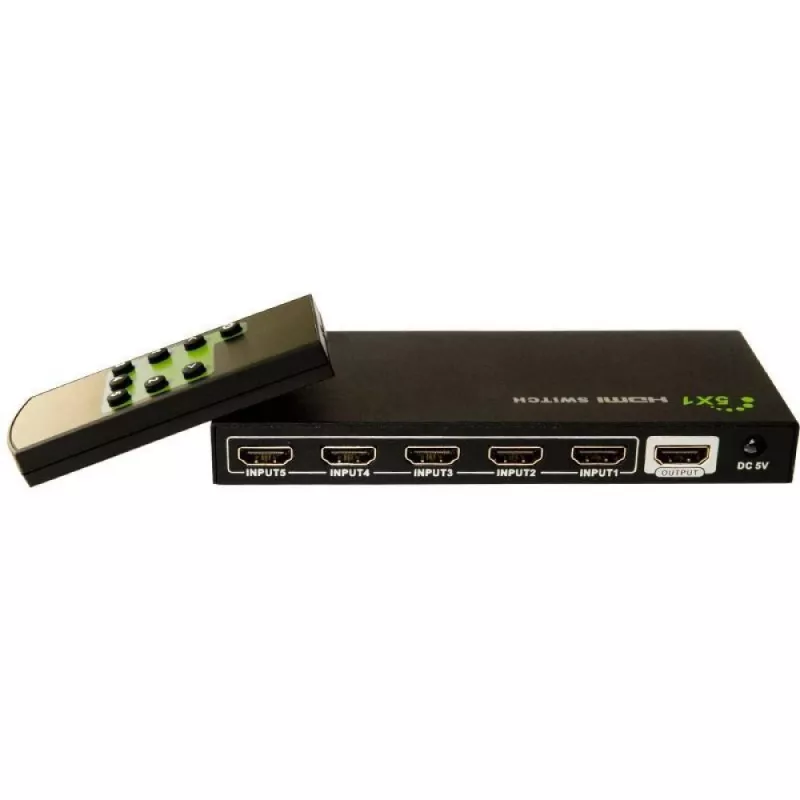 Techly 5 IN 1 OUT przełącznik HDMI z pilotem, 4Kx2K, 3D IDATA HDMI-4K51