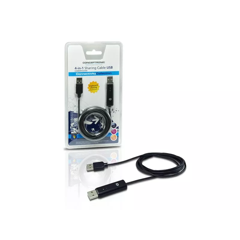 Kabel KVM Conceptronic USB 2.0 1,8 m czarny