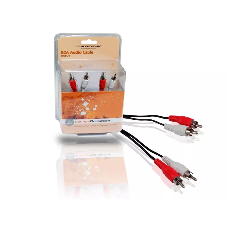 Conceptronic Kabel Audio RCA, RCA, Męski, RCA, Męski, 5 m, Czarny