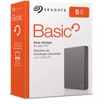 Seagate Basic zewnętrzny dysk twardy 5 TB 2.5 cala 3.2 Gen 1 (3.1 Gen 1) Srebrny
