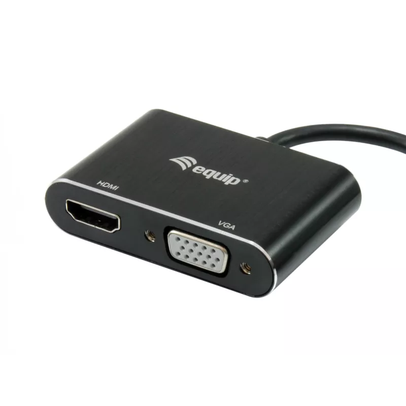 Adapter Equip USB 3.0 na HDMI/VGA (HD15), 3.2 Gen 1 (3.1 Gen 1), USB Typ-A, wyjście HDMI, 1920 x 1080 pikseli