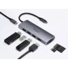 Equip USB-C 7 w 1 wielofunkcyjny adapter, USB 3.2 Gen 1 (3.1 Gen 1) Type-C, 100 W, srebrny, MicroSD (TransFlash), MicroSDHC, SD, SDHC, 4K Ultra HD, 30 Hz