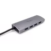 Equip USB-C 7 w 1 wielofunkcyjny adapter, USB 3.2 Gen 1 (3.1 Gen 1) Type-C, 100 W, srebrny, MicroSD (TransFlash), MicroSDHC, SD, SDHC, 4K Ultra HD, 30 Hz