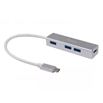 Hub USB-C do 4 portów USB 3.0 Equip, USB 3.2 Gen 1 (3.1 Gen 1) Type-C, USB 3.2 Gen 1 (3.1 Gen 1) Type-A, 5000 Mbit/s, srebrny, aluminium, Windows 10, Windows 7, Windows 8